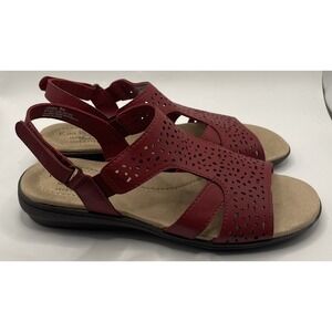 Kim Rogers Ultra Comfort Red Open Toe Flat Sandals Women's Size 8M NEW